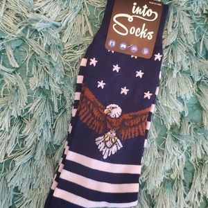nwt men's eagle / stars blue socks 7-12